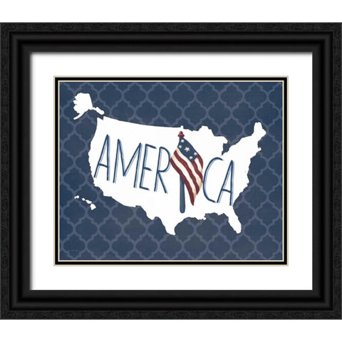 America Black Ornate Wood Framed Art Print with Double Matting by Moulton, Jo