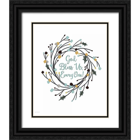 God Bless Us Everyone Black Ornate Wood Framed Art Print with Double Matting by Moulton, Jo