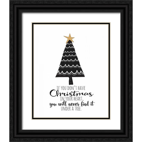 A Christmas Heart Black Ornate Wood Framed Art Print with Double Matting by Moulton, Jo