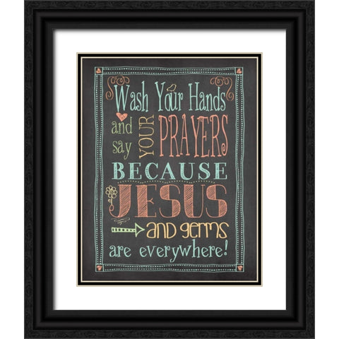 Germs and Jesus Black Ornate Wood Framed Art Print with Double Matting by Moulton, Jo