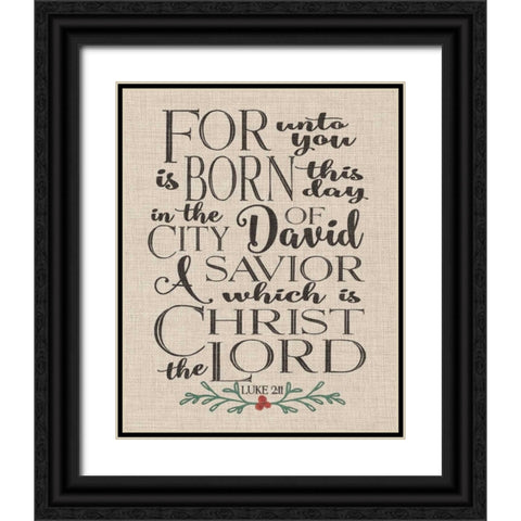 Luke 2-11 Linen Black Ornate Wood Framed Art Print with Double Matting by Moulton, Jo