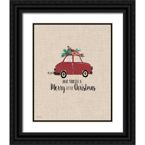 Merry Little Christmas Black Ornate Wood Framed Art Print with Double Matting by Moulton, Jo