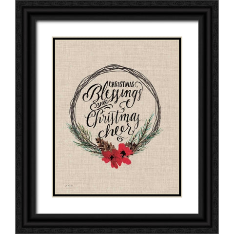 Christmas Blessings Black Ornate Wood Framed Art Print with Double Matting by Moulton, Jo