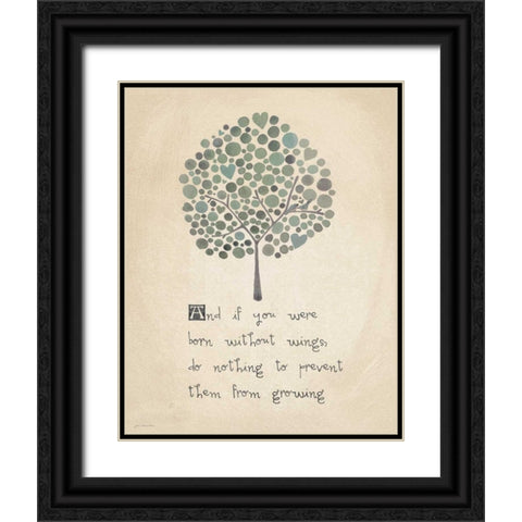 Wings Black Ornate Wood Framed Art Print with Double Matting by Moulton, Jo