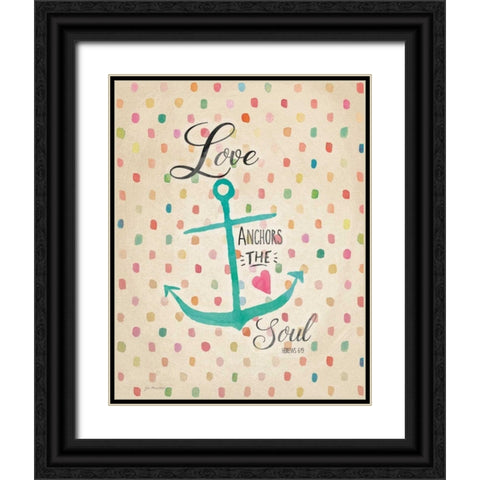 Love Anchors Black Ornate Wood Framed Art Print with Double Matting by Moulton, Jo