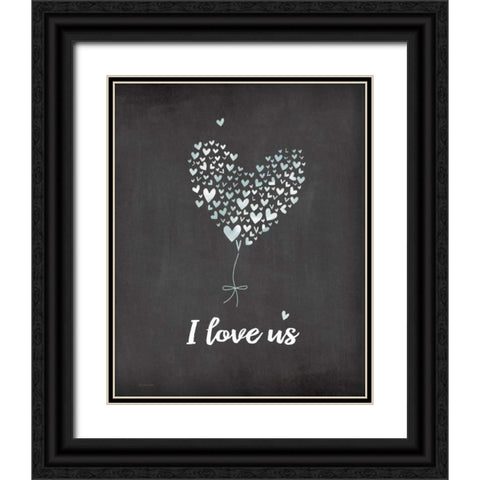 I Love Us Black Ornate Wood Framed Art Print with Double Matting by Moulton, Jo