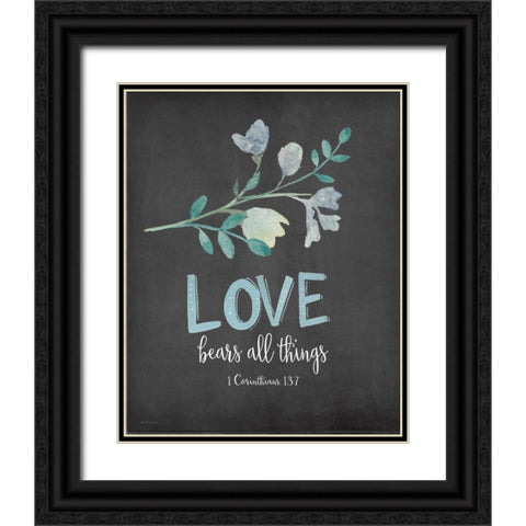 Love Bears All Black Ornate Wood Framed Art Print with Double Matting by Moulton, Jo