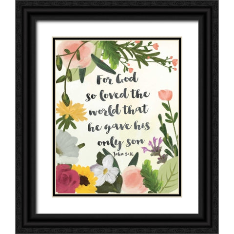 God So Loved the World Black Ornate Wood Framed Art Print with Double Matting by Moulton, Jo