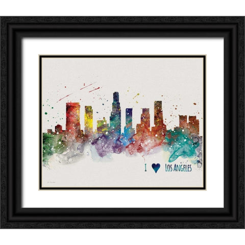 LA Black Ornate Wood Framed Art Print with Double Matting by Moulton, Jo