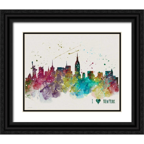 New York Black Ornate Wood Framed Art Print with Double Matting by Moulton, Jo