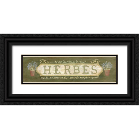 Herbs Black Ornate Wood Framed Art Print with Double Matting by Moulton, Jo