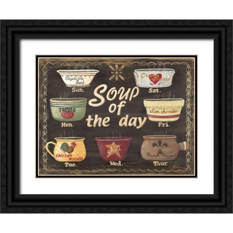 Soup of the Day Black Ornate Wood Framed Art Print with Double Matting by Moulton, Jo