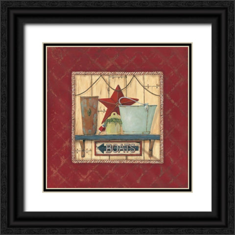 Boats Black Ornate Wood Framed Art Print with Double Matting by Moulton, Jo