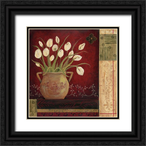 Villa Tulips Black Ornate Wood Framed Art Print with Double Matting by Moulton, Jo