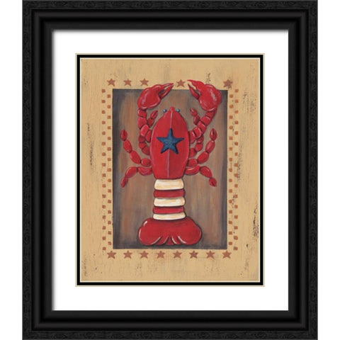 Lobster Black Ornate Wood Framed Art Print with Double Matting by Moulton, Jo