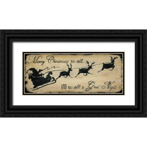 Merry Christmas to All Black Ornate Wood Framed Art Print with Double Matting by Moulton, Jo