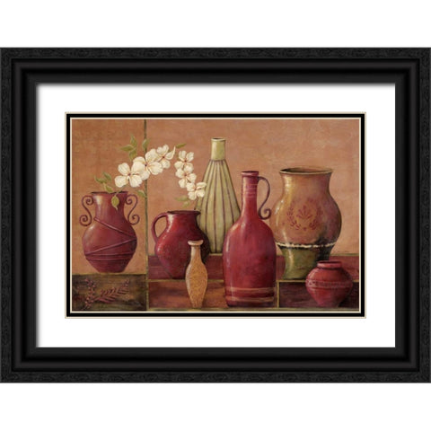 Glazed Spice Black Ornate Wood Framed Art Print with Double Matting by Moulton, Jo