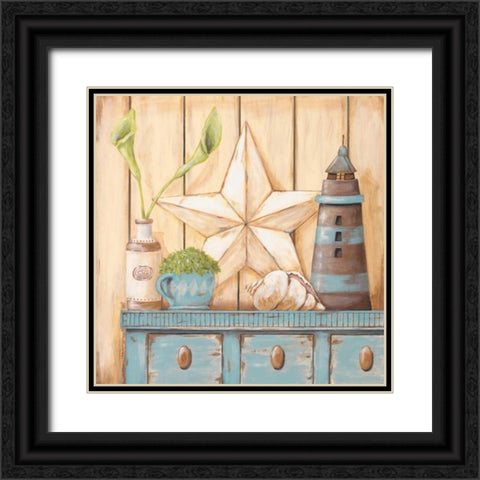 Coastal Cupboard I Black Ornate Wood Framed Art Print with Double Matting by Moulton, Jo
