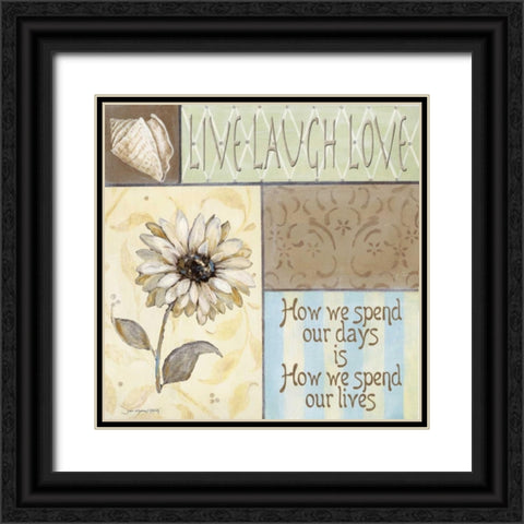 Live Laugh Love Black Ornate Wood Framed Art Print with Double Matting by Moulton, Jo