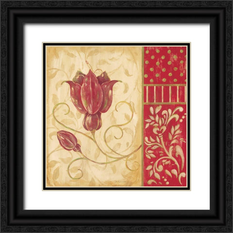 Red Tulip II Black Ornate Wood Framed Art Print with Double Matting by Moulton, Jo