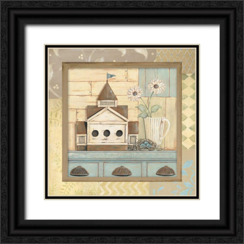 Birdhouse I Black Ornate Wood Framed Art Print with Double Matting by Moulton, Jo