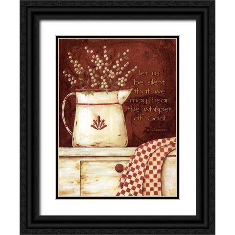 Let Us Be Silent Black Ornate Wood Framed Art Print with Double Matting by Moulton, Jo