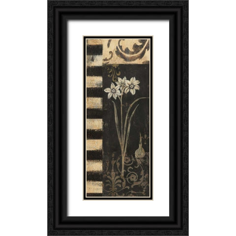 Black and White Paper Whites Black Ornate Wood Framed Art Print with Double Matting by Moulton, Jo