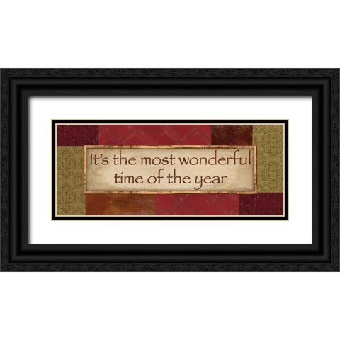 Its the Most Wonderful Time Black Ornate Wood Framed Art Print with Double Matting by Moulton, Jo