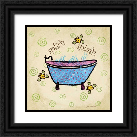 Splish Splash Black Ornate Wood Framed Art Print with Double Matting by Moulton, Jo