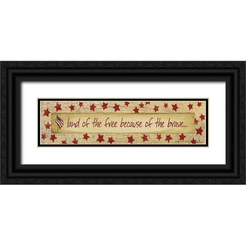 Land of the Free Black Ornate Wood Framed Art Print with Double Matting by Moulton, Jo
