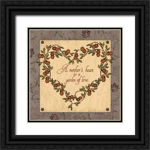 A Mothers Heart Black Ornate Wood Framed Art Print with Double Matting by Moulton, Jo