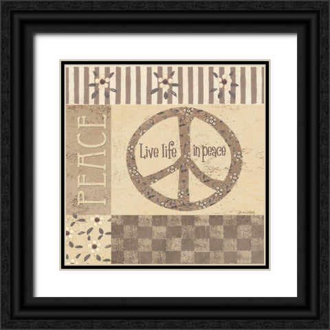 Peace Black Ornate Wood Framed Art Print with Double Matting by Moulton, Jo