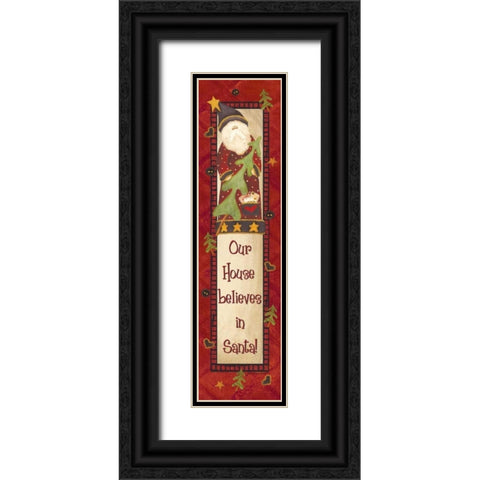 Santa Black Ornate Wood Framed Art Print with Double Matting by Moulton, Jo