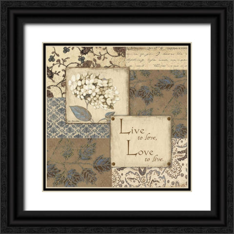 Live-Love Black Ornate Wood Framed Art Print with Double Matting by Moulton, Jo