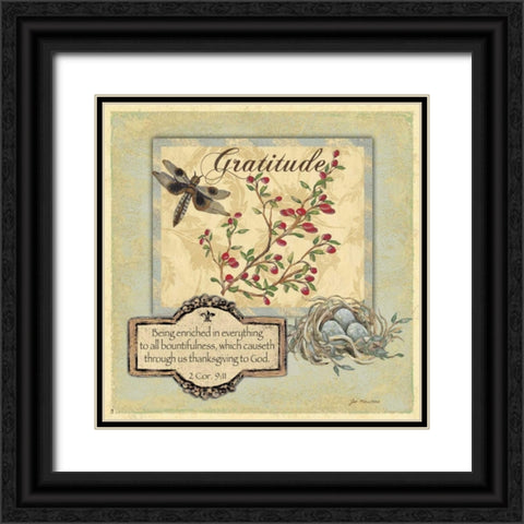 Gratitude Black Ornate Wood Framed Art Print with Double Matting by Moulton, Jo