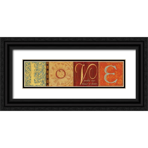 Love Home Black Ornate Wood Framed Art Print with Double Matting by Moulton, Jo