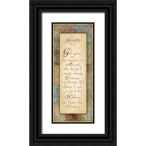 Serenity Prayer Black Ornate Wood Framed Art Print with Double Matting by Moulton, Jo