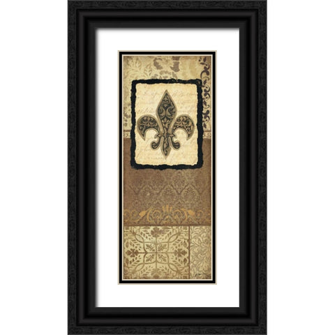 Fleur De Lis Black Ornate Wood Framed Art Print with Double Matting by Moulton, Jo