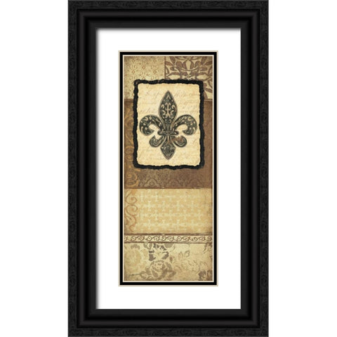 Fleur De Lis II Black Ornate Wood Framed Art Print with Double Matting by Moulton, Jo