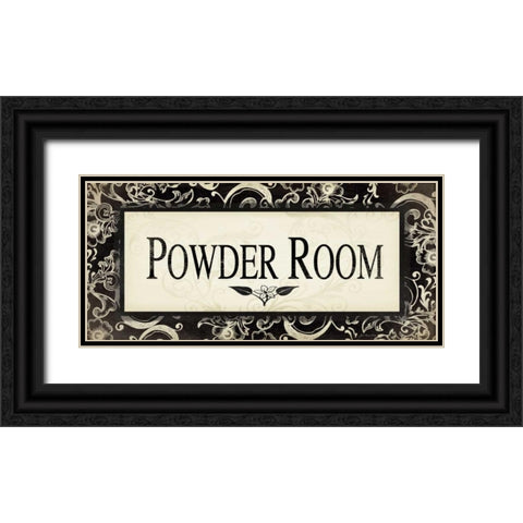 Powder Room Black Ornate Wood Framed Art Print with Double Matting by Moulton, Jo