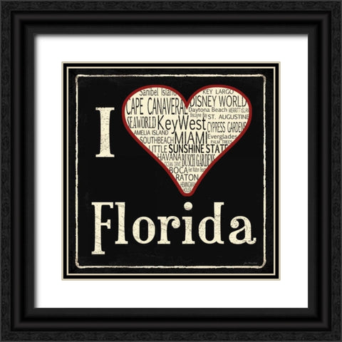 Florida Black Ornate Wood Framed Art Print with Double Matting by Moulton, Jo