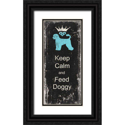 Feed Dog Black Ornate Wood Framed Art Print with Double Matting by Moulton, Jo