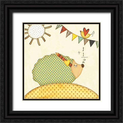 Hedgehog Math Black Ornate Wood Framed Art Print with Double Matting by Moulton, Jo