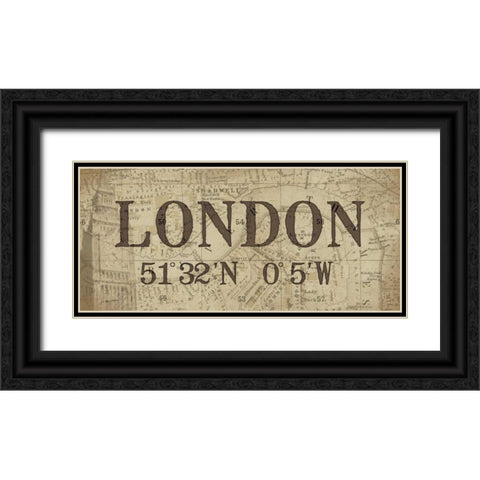 Lattitude and Longitude Black Ornate Wood Framed Art Print with Double Matting by Moulton, Jo