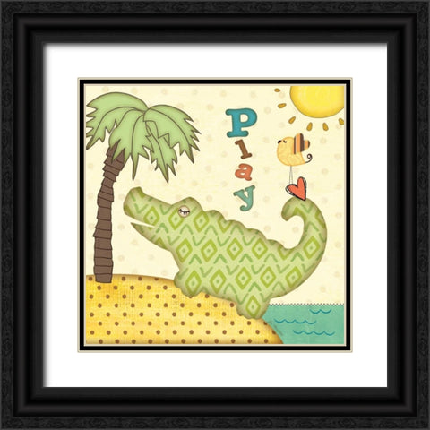 Gator Black Ornate Wood Framed Art Print with Double Matting by Moulton, Jo