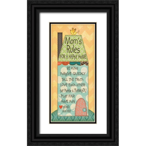 Moms Rules Black Ornate Wood Framed Art Print with Double Matting by Moulton, Jo