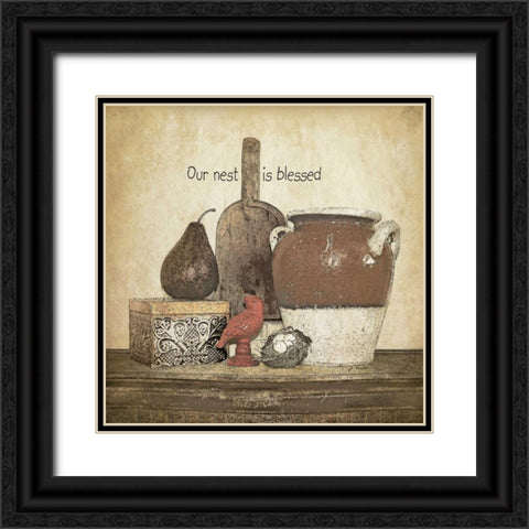 Blessed Nest Black Ornate Wood Framed Art Print with Double Matting by Moulton, Jo