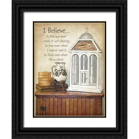 I Believe Black Ornate Wood Framed Art Print with Double Matting by Moulton, Jo