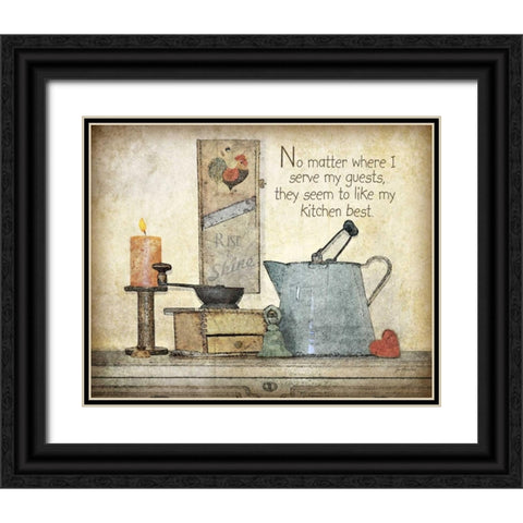 My Kitchen Black Ornate Wood Framed Art Print with Double Matting by Moulton, Jo