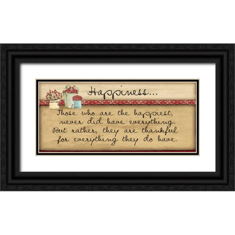 Happiness - Blue Black Ornate Wood Framed Art Print with Double Matting by Moulton, Jo